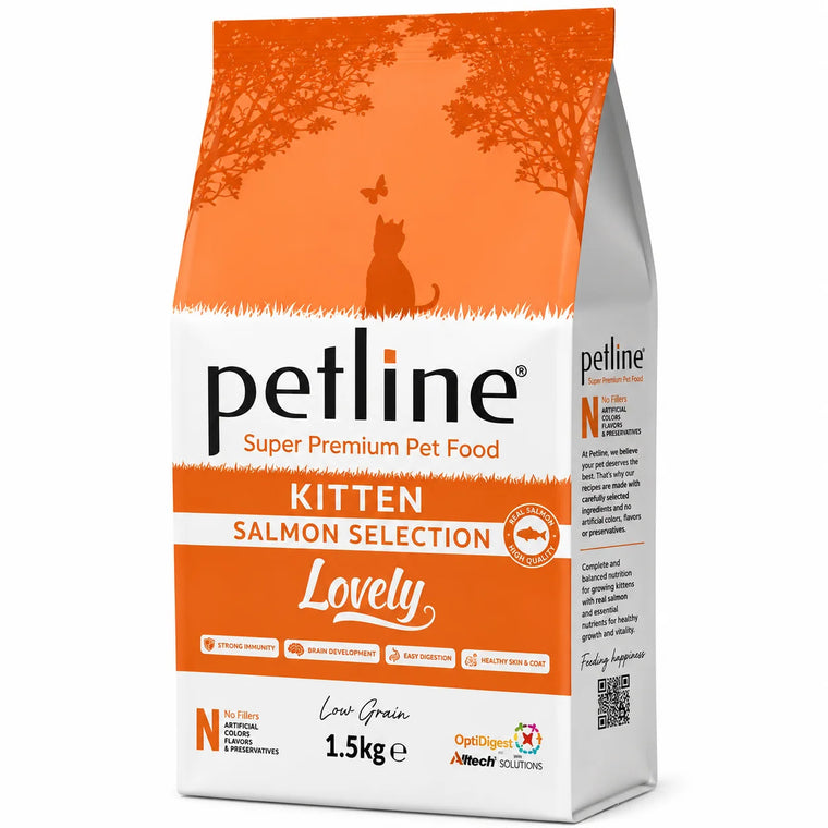 Petline Super Premium Kitten Dry Cat Food – Salmon Selection (1.5kg)