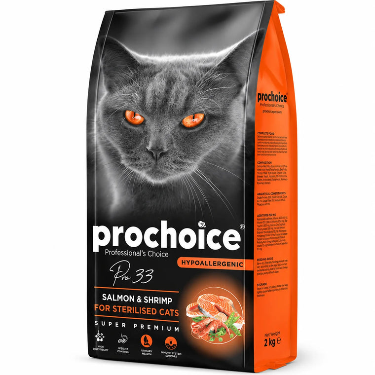 ProChoice Sterilised Adult Dry Cat Food – Salmon & Shrimp