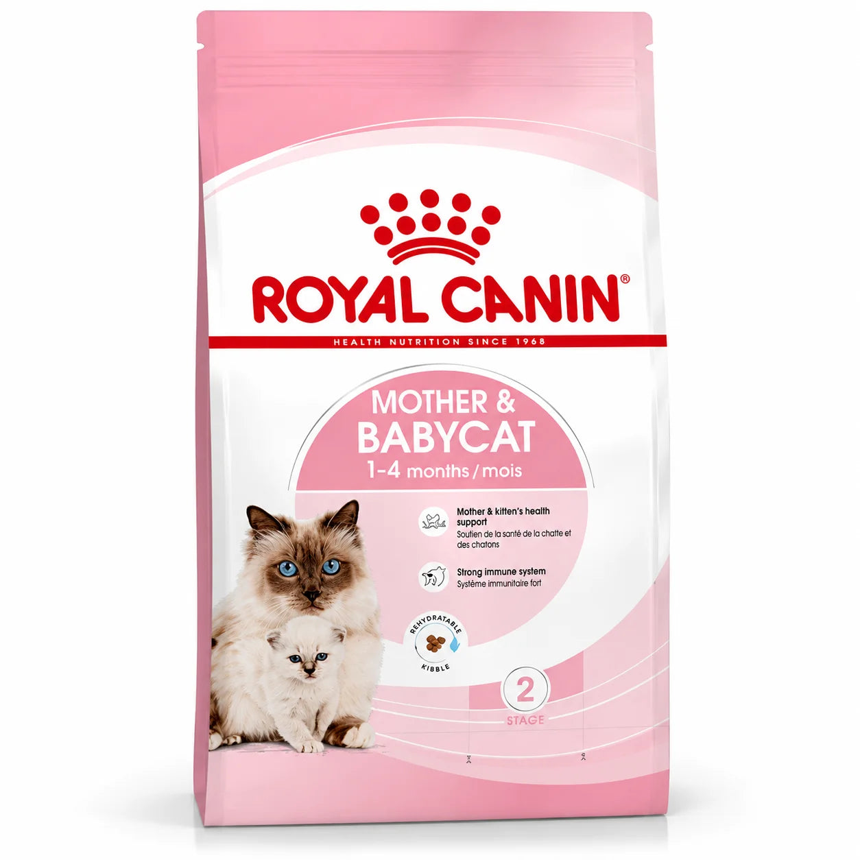 Royal Canin Mother and Baby Dry Cat Food bag by PETS BAKERI, featuring packaging with images of a mother cat and her kittens.